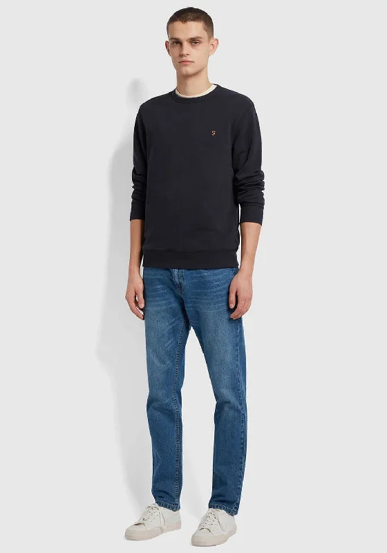 CrewneckmemoryFarah Tim Organic Crew Neck Sweater, True Navy