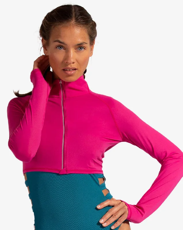 CroptopplatformCLEARANCE - WOMEN'S FULL ZIP CROP TOP (4010C)