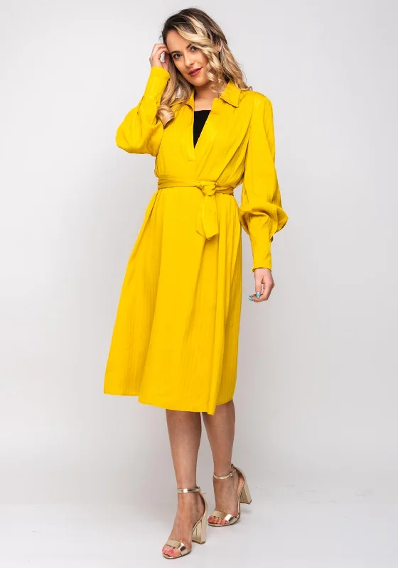 Sleeveless DressSleeveless DressLily Belted Tunic Midi Dress, Mustard