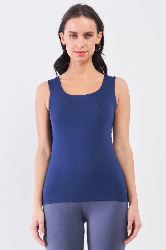 Waterproof teeTwilight Blue Seamless Sleeveless Round Neck Tank Top