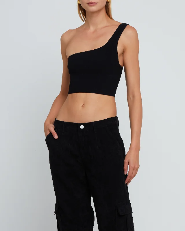 CroptopsoftSculpting Knit One-Shoulder Cropped Tank