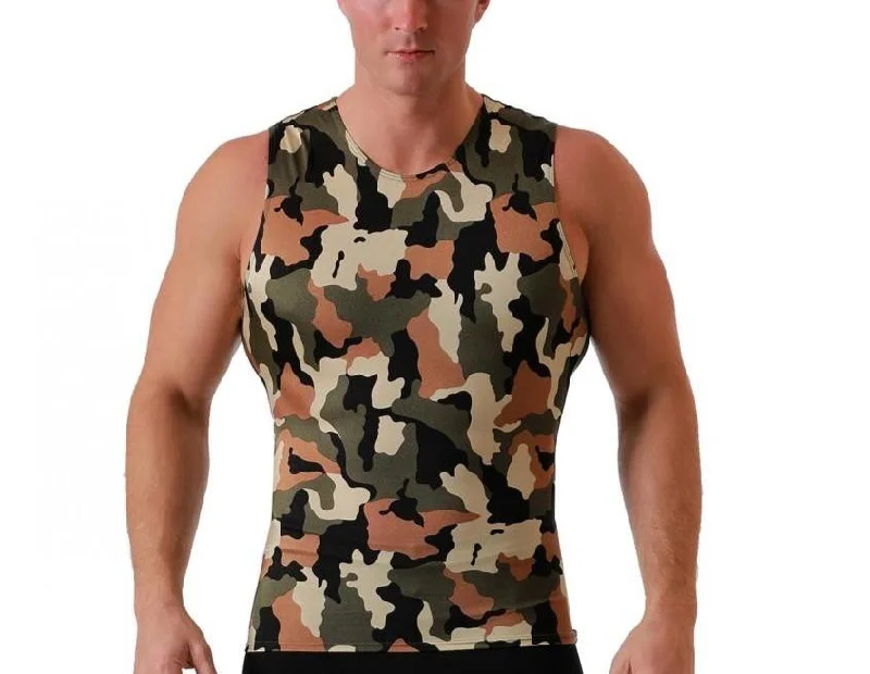 CrewneckcultureInsta Slim Camo Activewear Sleeveless Crew-Neck 3TAT0N1