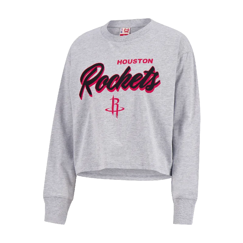 CroptopwebWomen's Houston Rockets UNK Bring it Back Crop Long-Sleeve T-Shirt