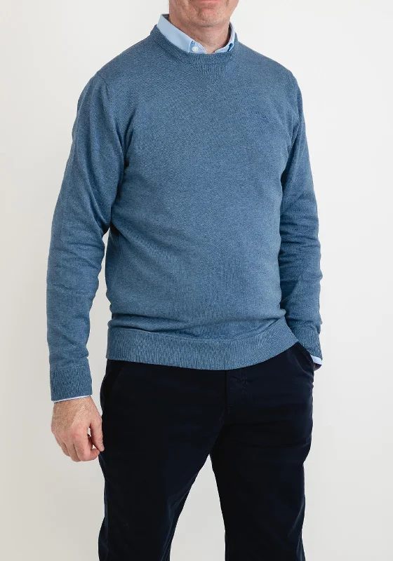 CrewneckwebMagee 1866 Carn Crew Neck Sweater, Sea Blue