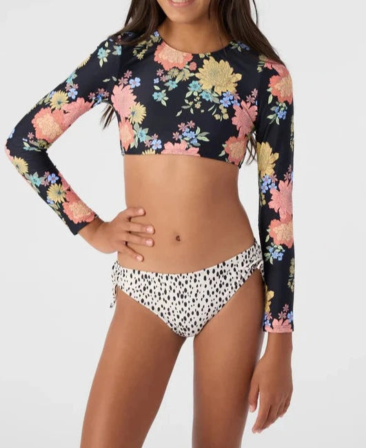 CroptopfinishO’NEILL Girl's Kali Floral LS Crop Top Set