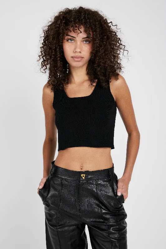 Mesh jacketJones Knit Sleeveless Tank Top in Black