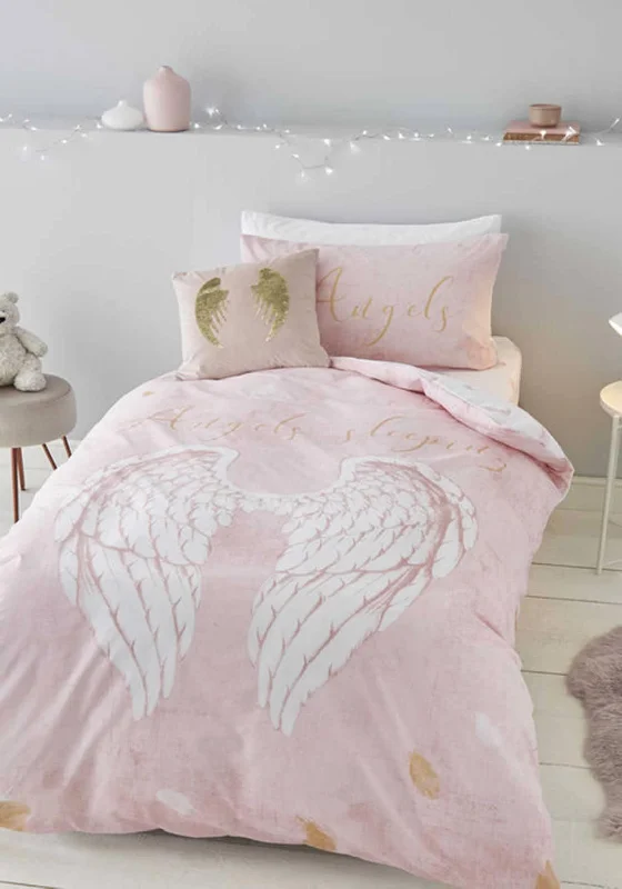 Catherine Lansfield Angel Duvet Set, Blush