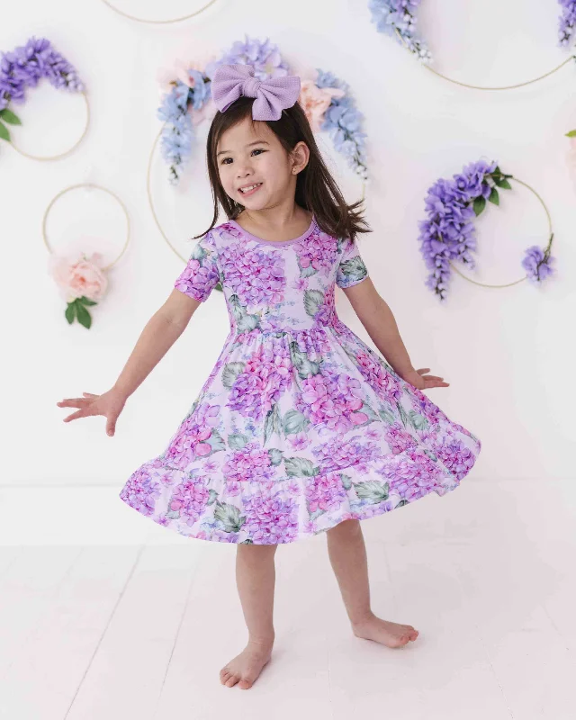 You Had Me At Hydrangea Girls Dress & Shorts Set