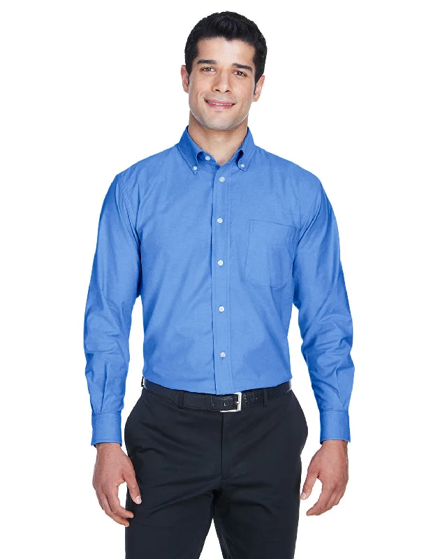 Branded ShirtsHarriton M600 Men's Long-Sleeve Oxford with Stain-Release