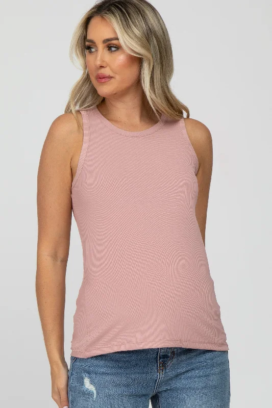 Waterproof jacketPink Ribbed Maternity Tank Top