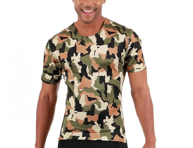 CrewnecksleeveInsta Slim Big and Tall Camo Activewear Short Sleeve Crewneck 3TAT001BT