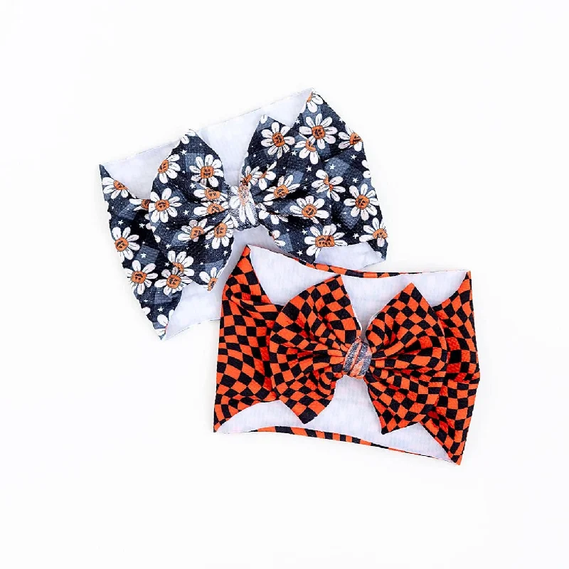 Wavy Check Biggie Bow Set