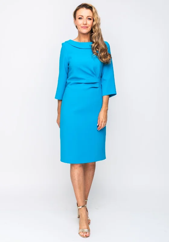 Satin DressSatin DressLizabella Collar Ruched Pencil Dress, Blue