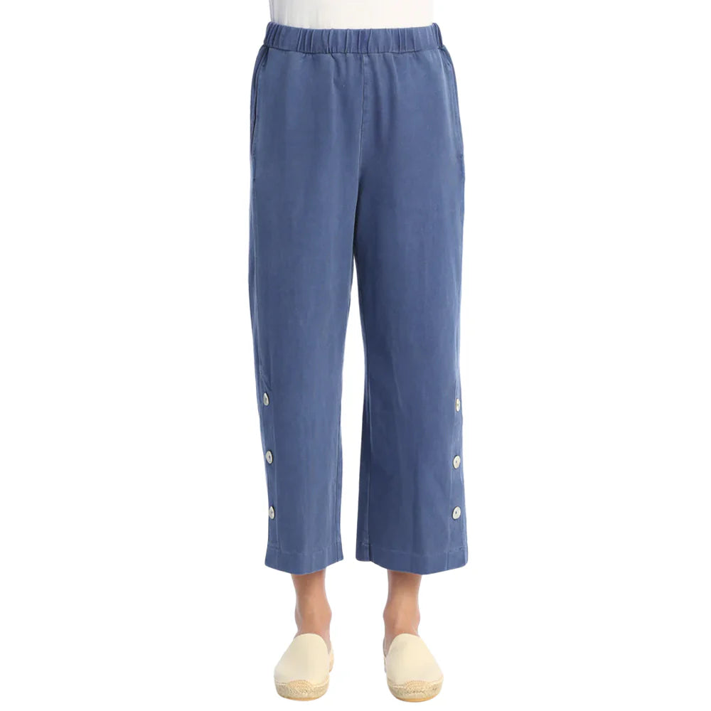 CroptopaumentedWK13-CBLT Cobalt Blue Crop Pants with Pockets  Cotton Span Jersey Women's Pant