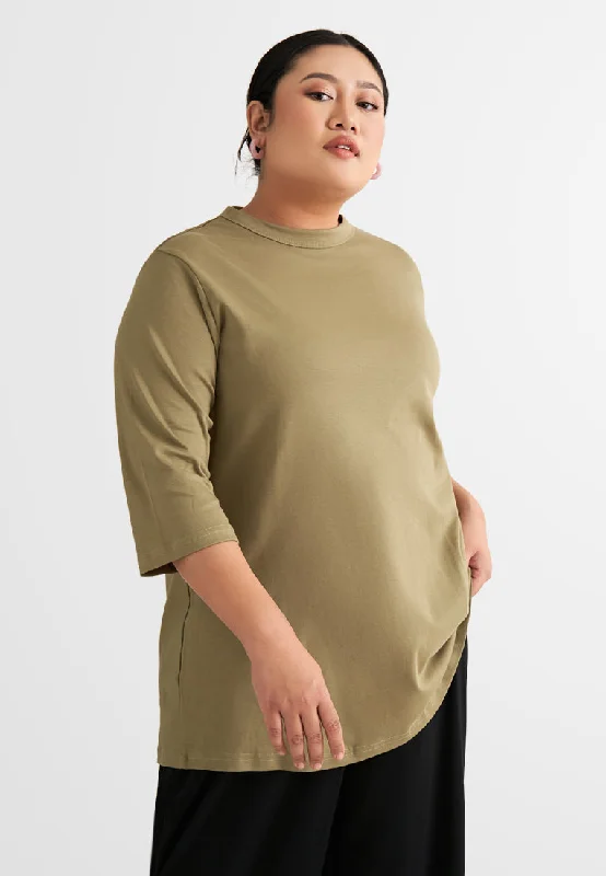 CrewneckenthusiastNatalie Half Sleeve Crew Neck Long Tee