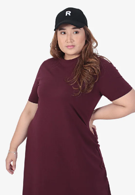 Uniform DressUniform DressCollins Basic Cotton Midi Dress - Maroon