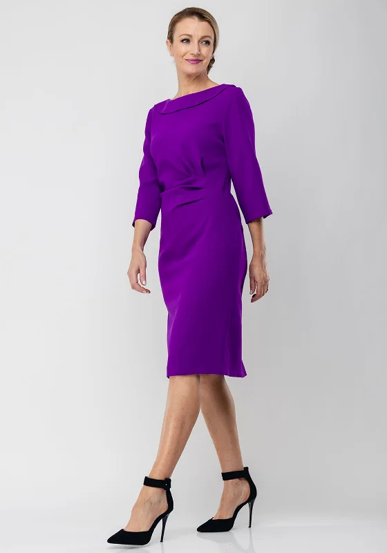 Short-sleeve DressShort-sleeve DressLizabella Ruched Bodice Pencil Dress, Purple