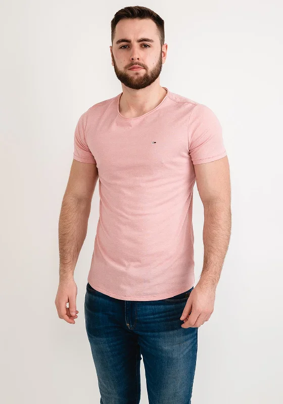 CrewneckhemTommy Jeans Jaspe Crew Neck T-Shirt, Broadway Pink Heather