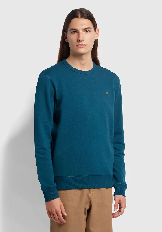 CrewneckvirtualFarah Tim Crew Neck Sweatshirt, Oil Blue