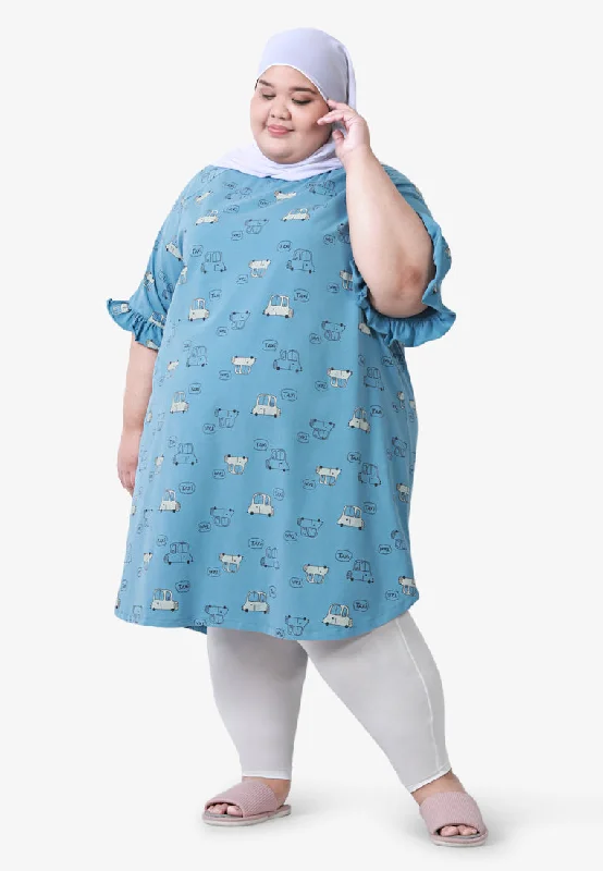 Designer DressDesigner DressFritzy Cute Frilly Short Sleep Dress - Blue Taxi