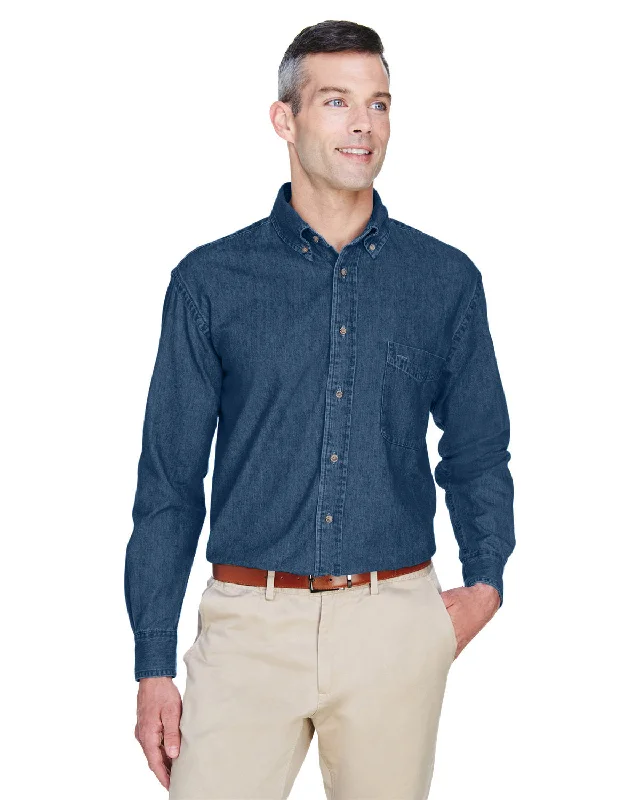 Striped ShirtsHarriton M550 Men's 6.5 oz. Long-Sleeve Denim Shirt