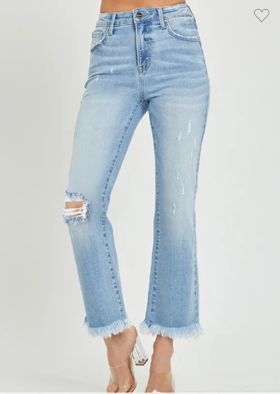 CroptopsleeveStacy High Rise Crop Bootcut Frayed Jeans