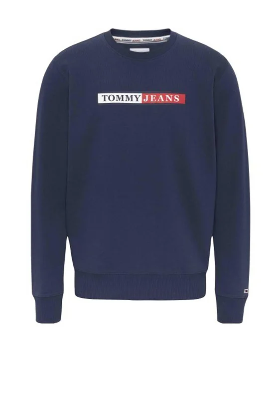 CrewnecklookTommy Jeans Essential Graphic Crew Neck Sweatshirt, Twilight Navy