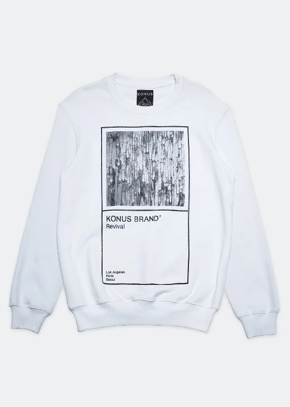 CrewneckfutureMen's 'Revival' Crewneck Sweatshirt In White