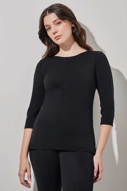 CrewnecksweaterCrew Neck Tunic - Knit, Black