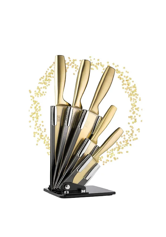 Taylor’s Eye Witness Satin Gold 5pc Knife Block Set, Gold