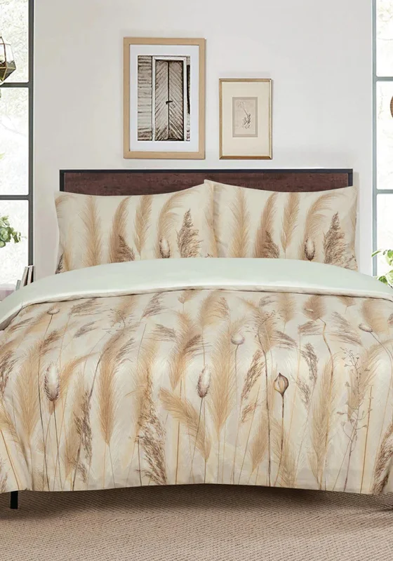 Simply Home Pampas Grass Duvet Covet Set, Natural