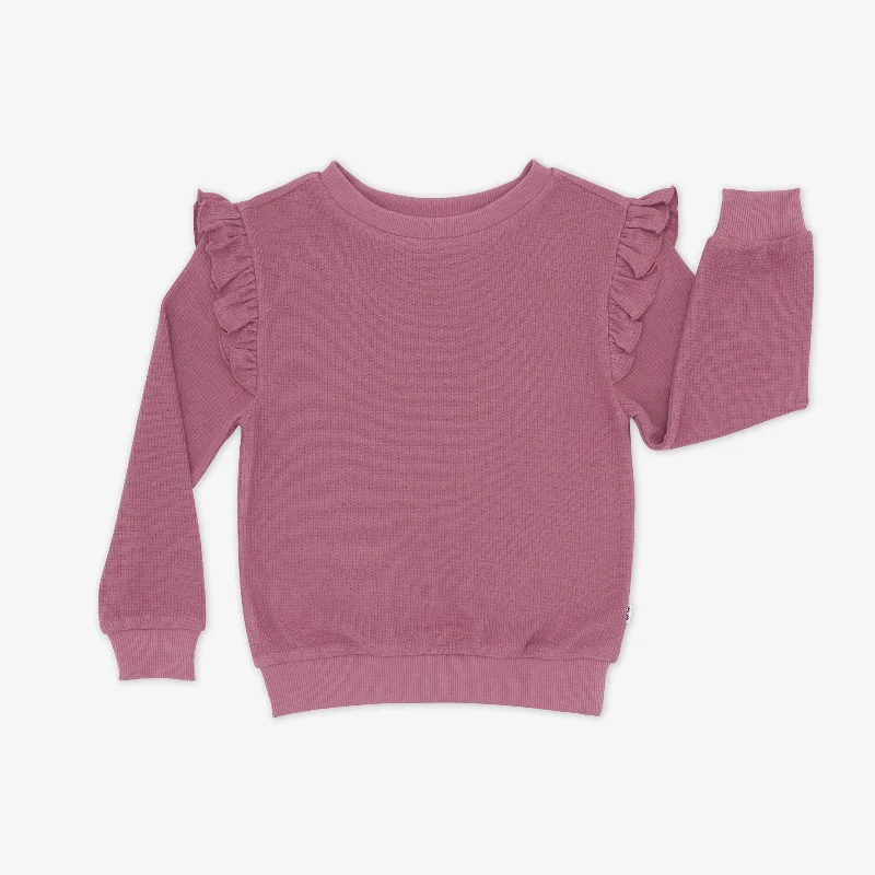 CrewneckartisanDusty Plum Waffle Flutter Crewneck