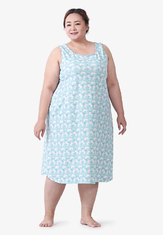 Uniform DressUniform DressJessica Sleeveless 90s Printed Sleep Dress - Blue Bunnies