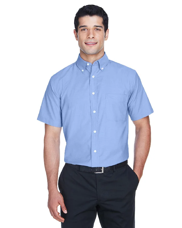 Logo ShirtsHarriton M600S Men's Short-Sleeve Oxford with Stain-Release