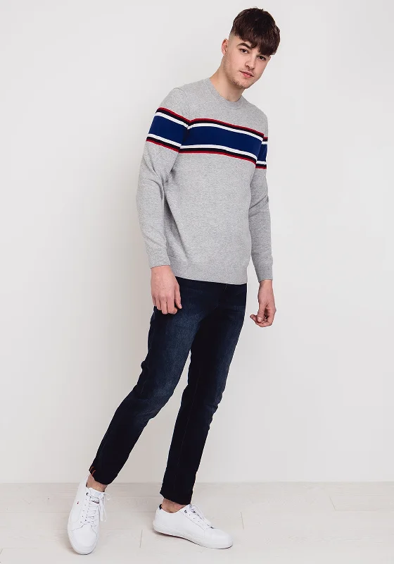 CrewneckvirtualSuperdry Trophy Stripe Crew Neck Sweater, Grey