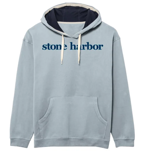 Distressed HoodiesMen's Stone Harbor Peerless DLX Hoodie - Blue Fog/Ombre Blue