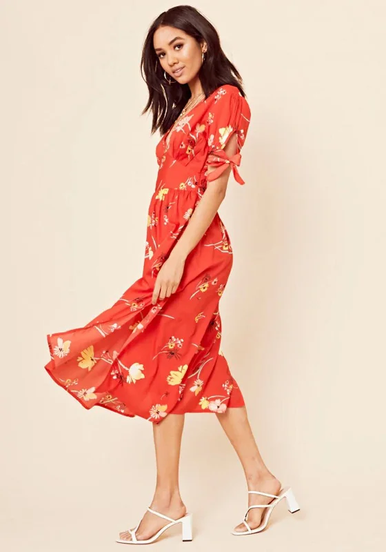 Midi DressMidi DressSeventy1 Floral Midi Tea Dress, Red