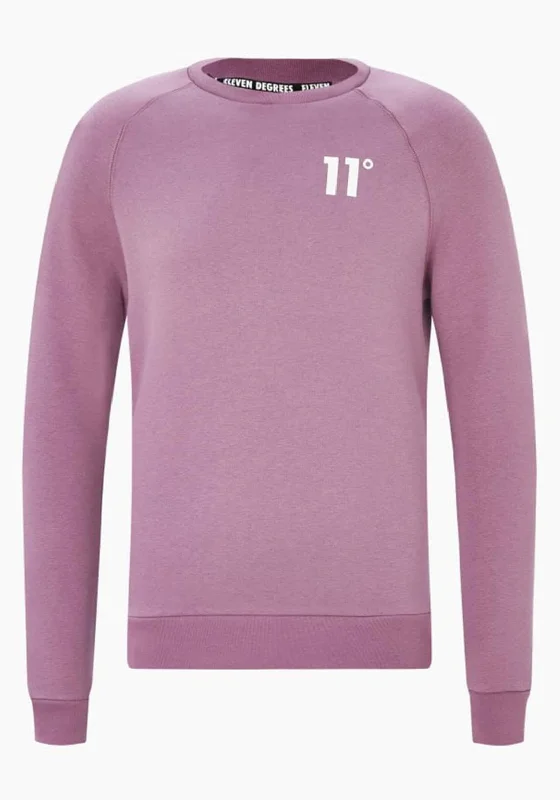 Crewneckplatform11 Degrees Core Crew Neck Sweater, Berry Mist