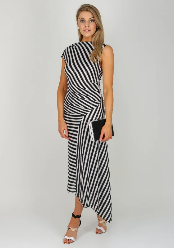 Velvet DressVelvet DressKevan Jon Rhea Striped Midi Dress, Black & White