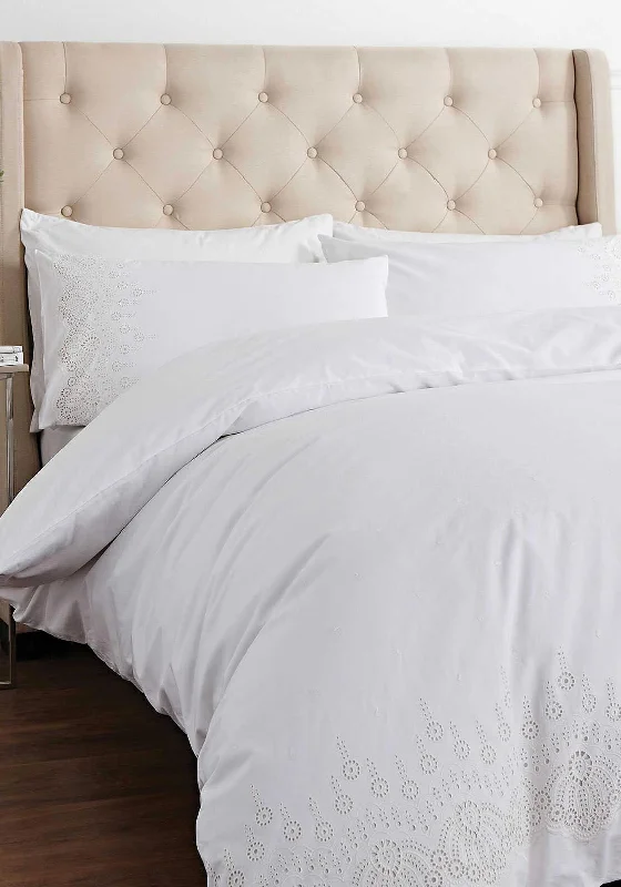 Bianca Home Embroidery Anglaise Duvet Set, White