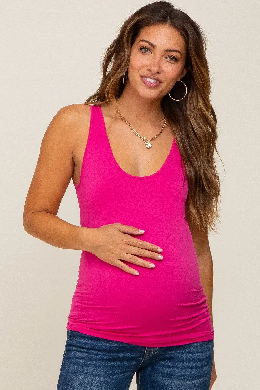 Mesh jacketFuchsia Seamless Maternity Fitted Tank Top