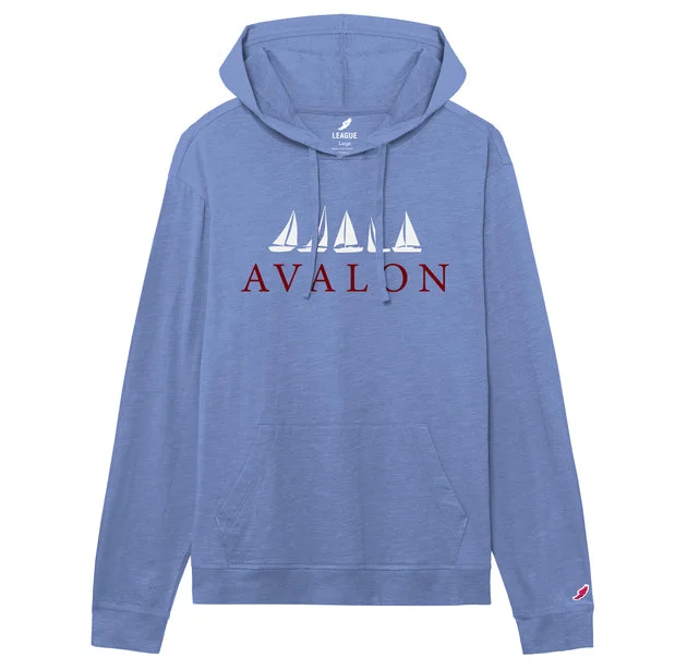 Longline HoodiesMen's Avalon Jersey Slub Long Sleeve Hoodie - Power Blue