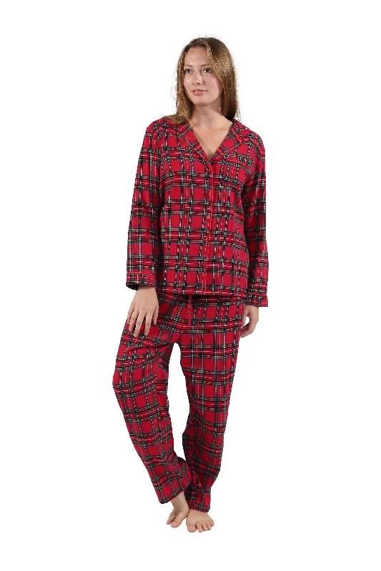 100% Cotton Yarn Dyed Plaid Flannel Pajama Set