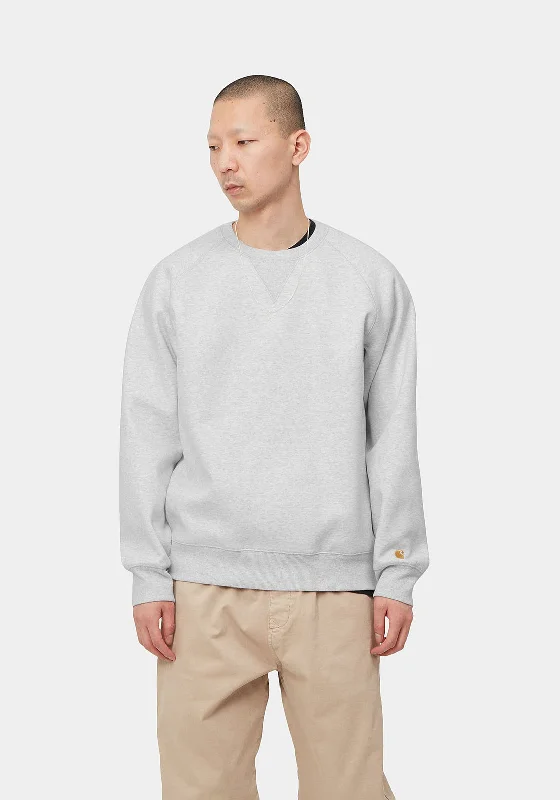 CrewneckprintCarhartt WIP Chase Crew Neck Sweatshirt, Ash Heather