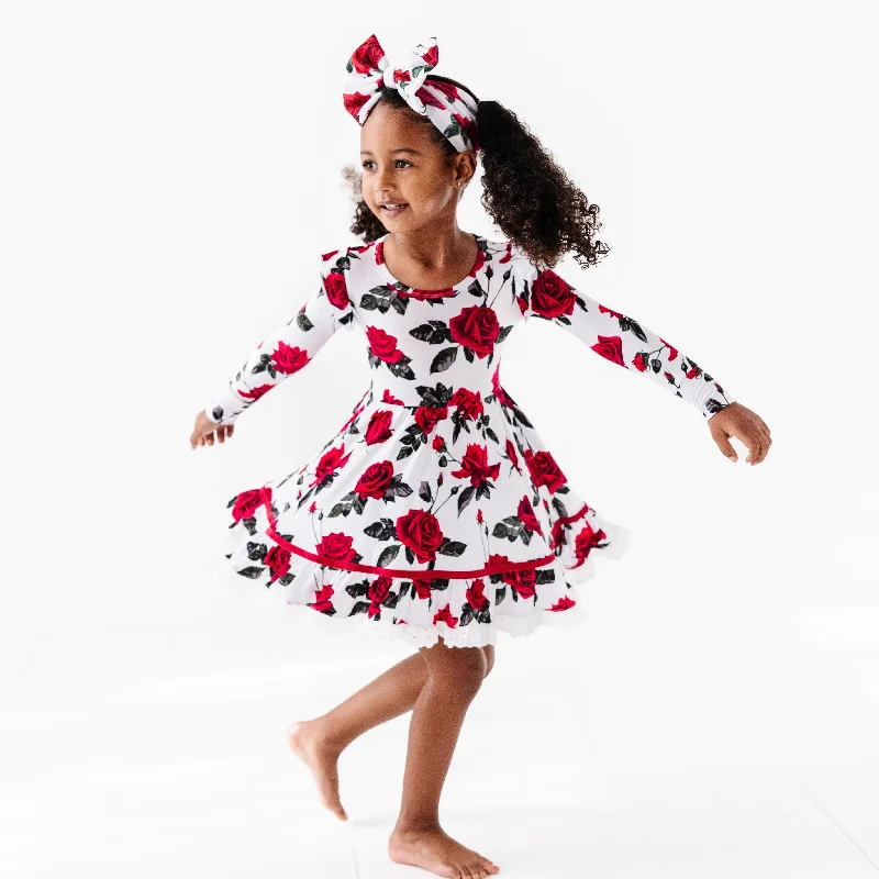 The Final Rose Long Sleeves Girls Party Dress & Shorts Set