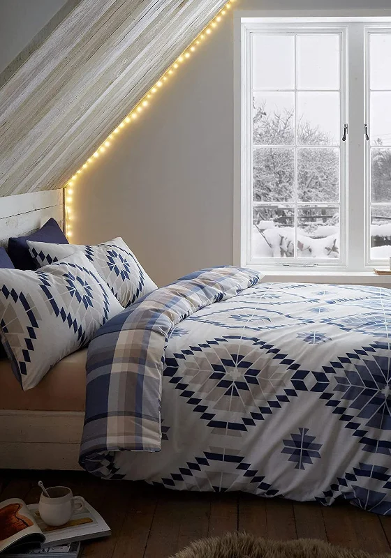 Catherine Lansfield Navajo Duvet Set, Blue