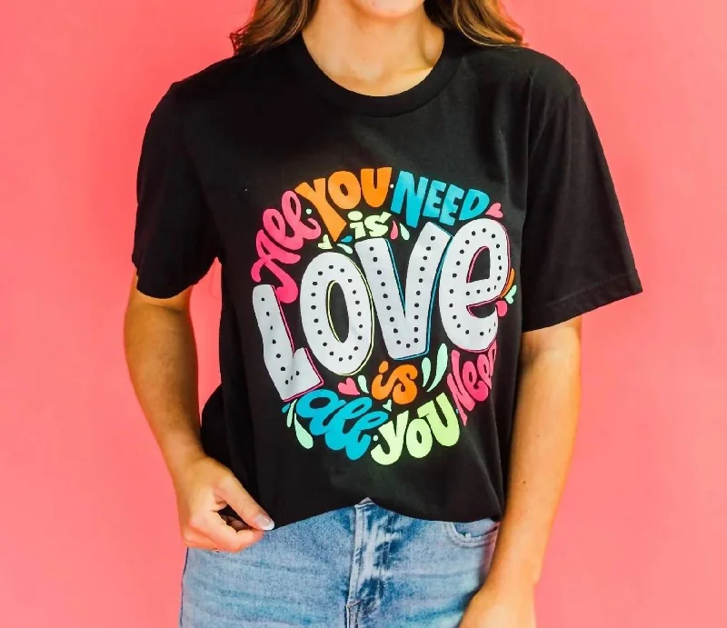 Mesh T-ShirtsAll You Need Is Love Tee In Black