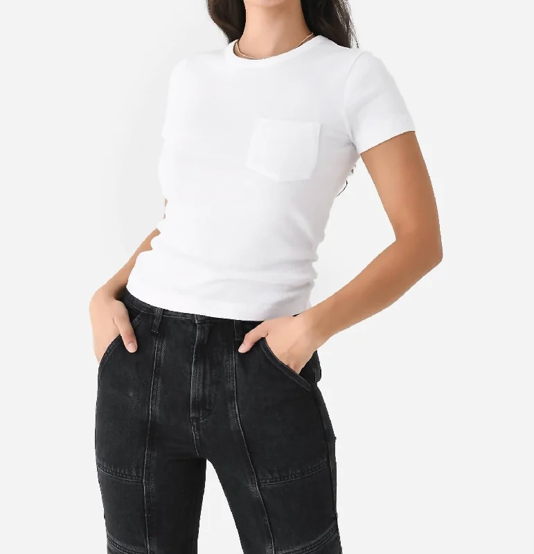 UV-Protection T-ShirtsArlo Rib Pocket Tee In White