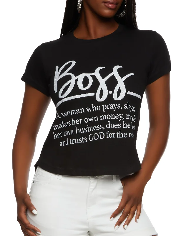 Oversized T-ShirtsBoss Graphic High Low Tee