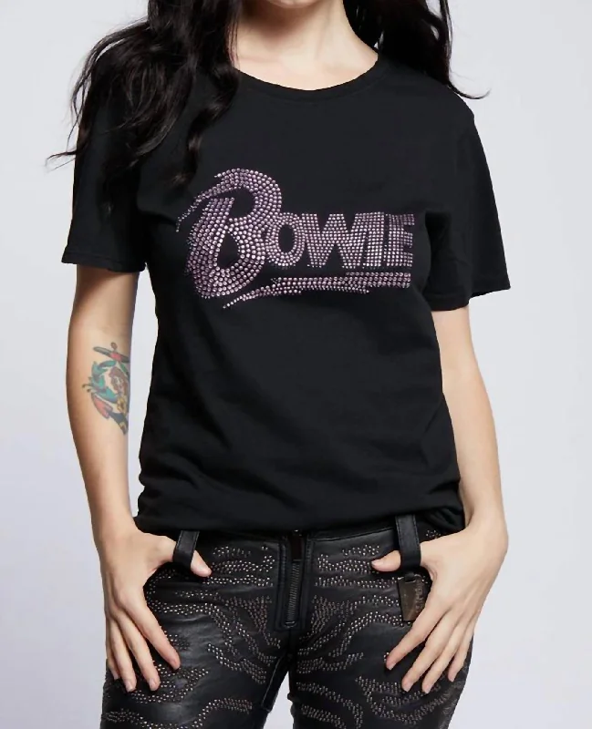 Bamboo T-ShirtsBowie Crystal Boyfriend Tee In Black